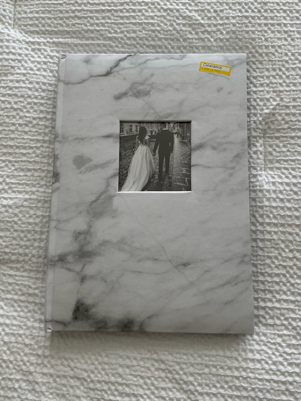 Threshold Marble-Print White and Gray Photo Album